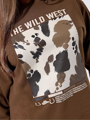 Yours Curve Brown Limited Sweat Top - Image 4 of 5