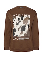 Yours Curve Brown Limited Sweat Top - Image 5 of 5