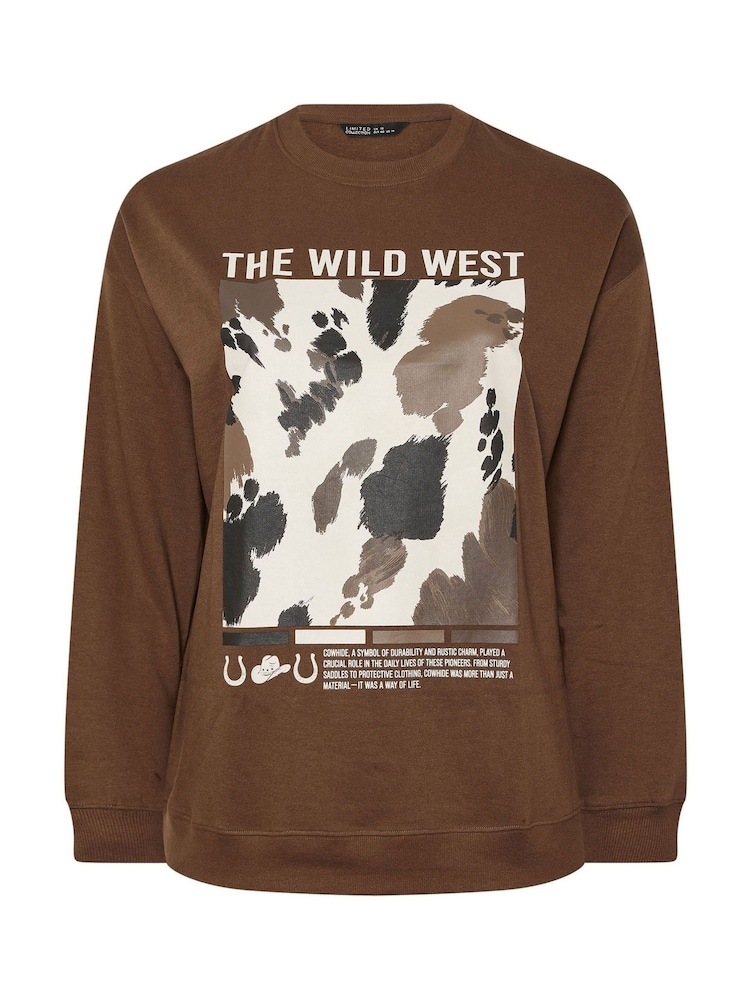 Yours Curve Brown Limited Sweat Top - Image 5 of 5