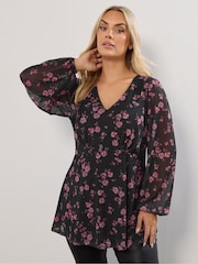 Yours Curve Mesh A Line Balloon Blouse - Slika 2 iz 6