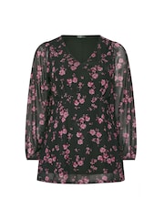 Yours Curve Mesh A Line Balloon Blouse - Slika 5 iz 6