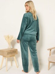 Yours Curve Green Super Luxe Pyjamas Set - Image 3 of 6