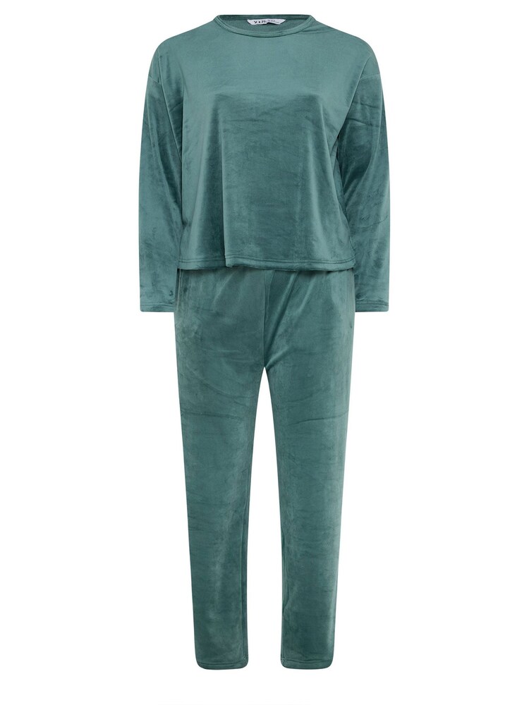 Yours Curve Green Super Luxe Pyjamas Set - Image 6 of 6