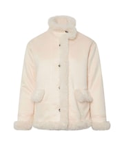 Yours Curve White Shaggy Fur Boho Coat - Image 5 of 5