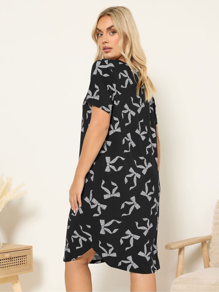 أسود - Yours Curve Soft Touch Nightdress - صورة 2 من 5