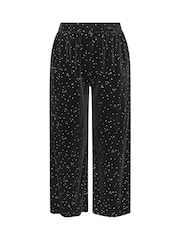 črna - Yours Curve Velour Wide Leg Party Trousers - Slika 5 iz 5