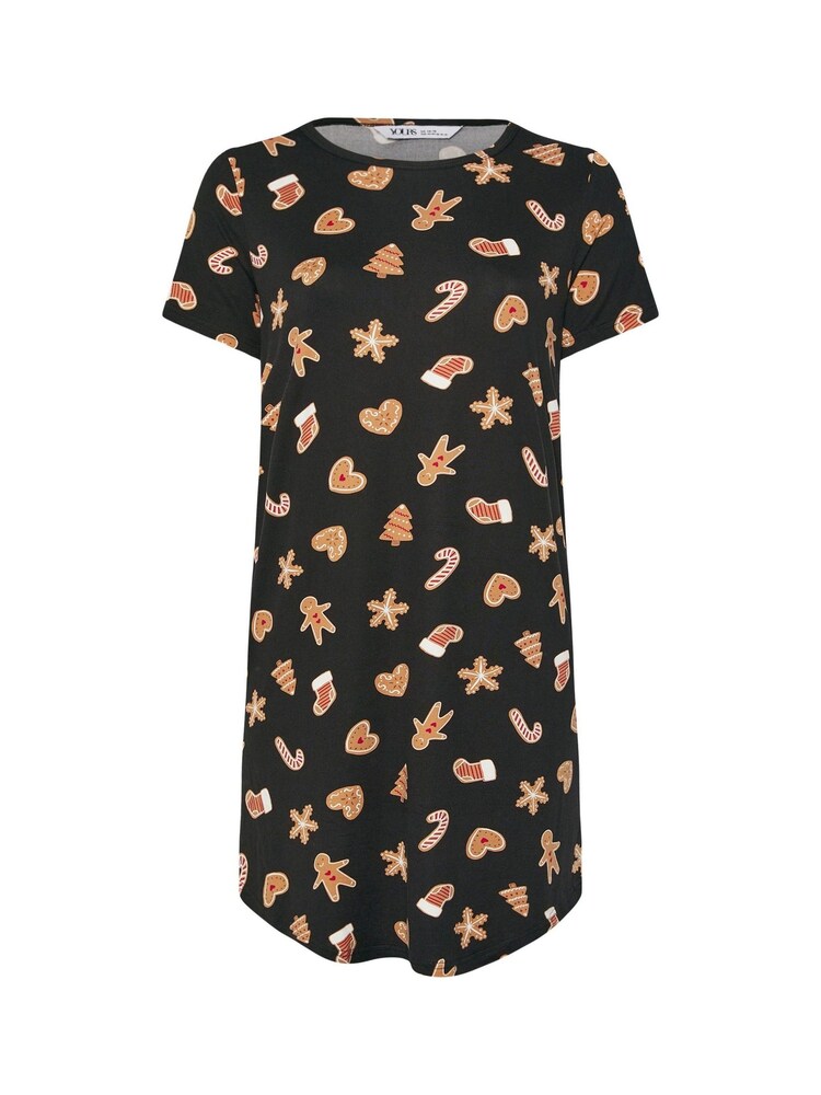 أسود غير لامع - Yours Curve Soft Touch Nightdress - صورة 5 من 5