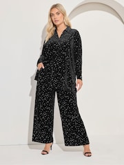 Coal Black - Yours Curve Velour Party Shirt - Slika 3 iz 5