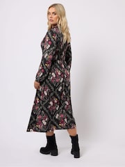 Yours Curve Black Shirred Shirt Dress - Image 2 of 9