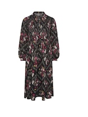 Yours Curve Black Shirred Shirt Dress - Image 9 of 9