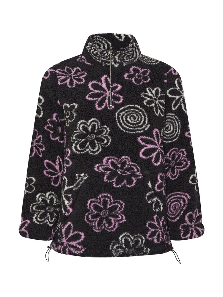 Yours Curve Black Sherpa Borg Fleece - Image 1 of 5 Yours Curve Black Sherpa Borg Fleece - Image 1 of 5