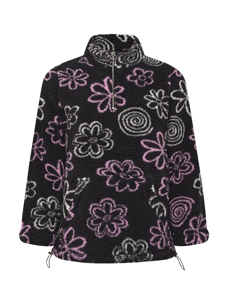 Yours Curve Black Sherpa Borg Fleece - Image 5 of 5
