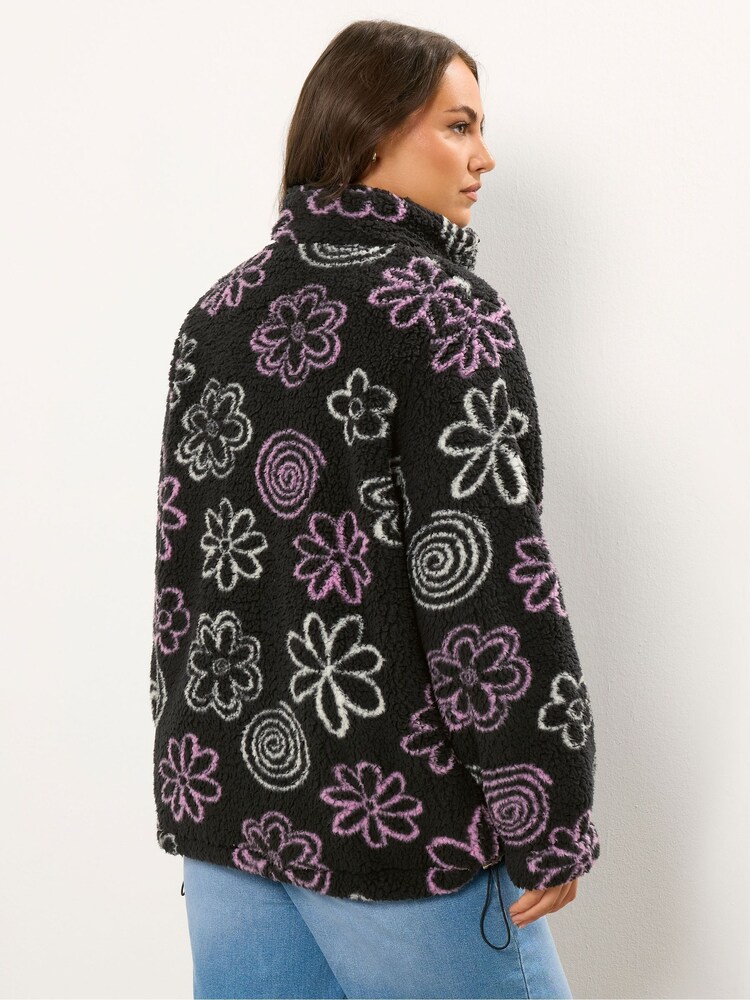 Yours Curve Black Sherpa Borg Fleece - Image 5 of 5 Yours Curve Black Sherpa Borg Fleece - Image 5 of 5