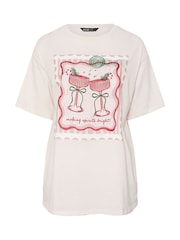 Yours Curve Pink Short Sleeve Novelty Relaxed T-Shirt - Image 5 of 5