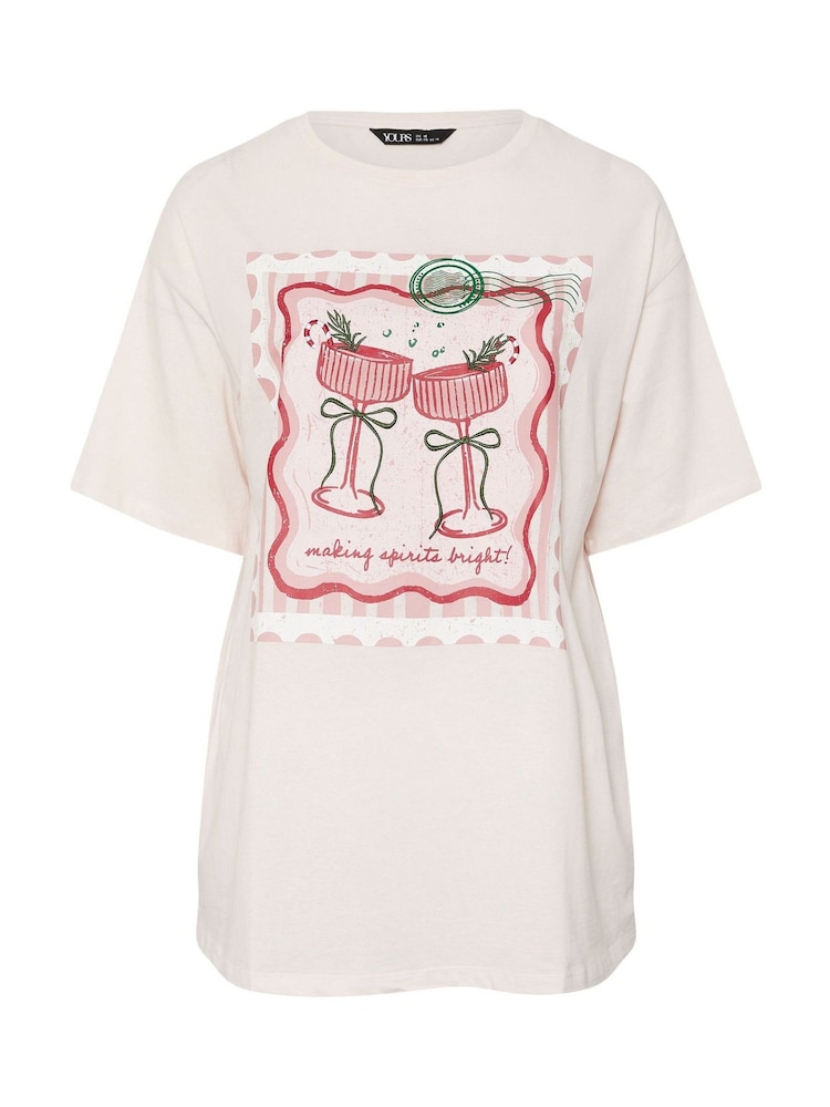 Yours Curve Pink Short Sleeve Novelty Relaxed T-Shirt - Image 5 of 5