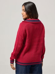 PixieGirl Petite Stripe Collar Quarter Zip Jumper - Bild 3 von 5