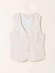 FatFace Kiley Ivory Petite Linen Waistcoat - Image 6 of 6