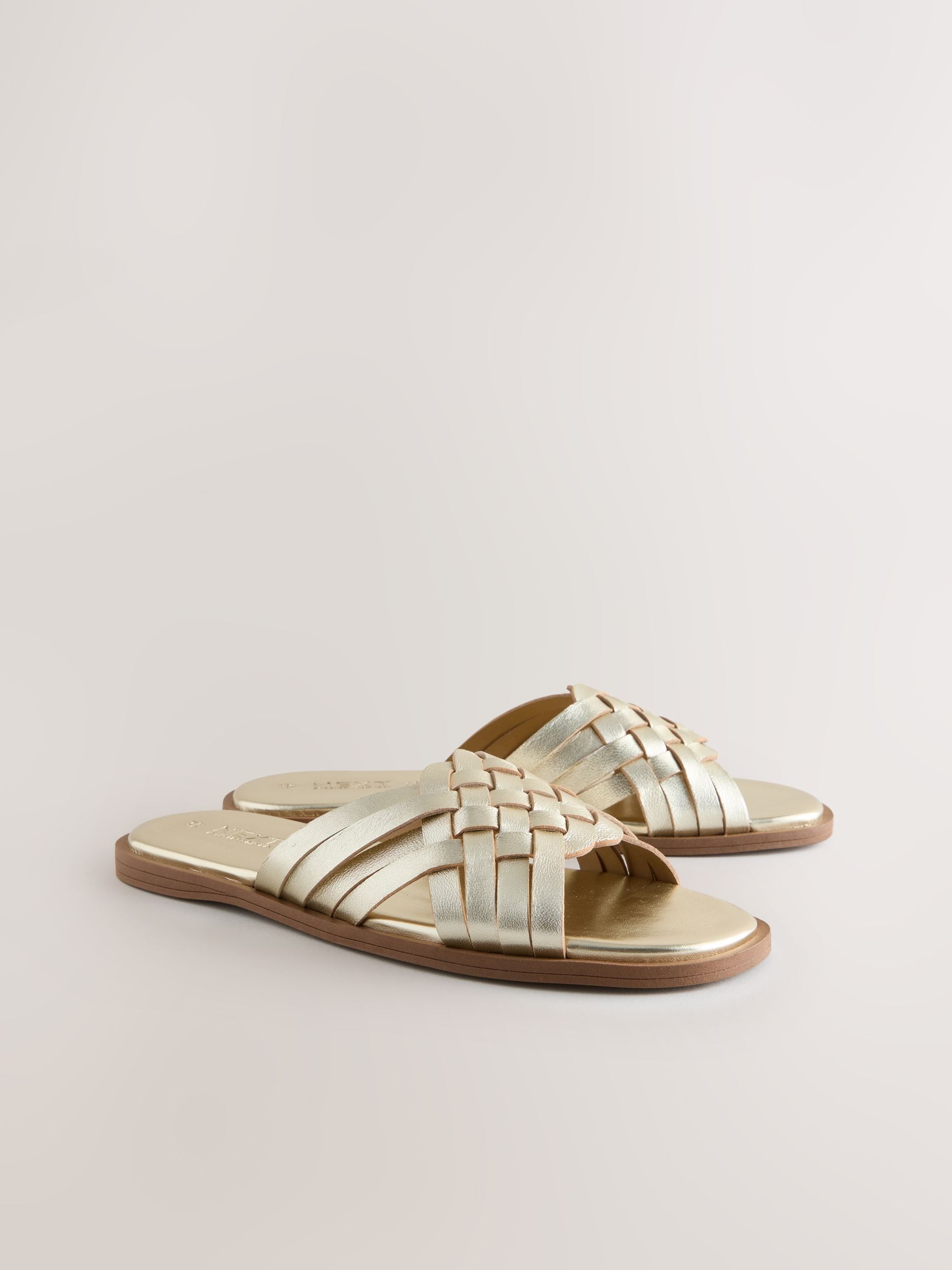 Buy Gold Standard/Wide Fit Forever Comfort® Weave Mule Sandals