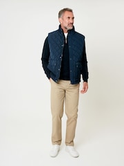 Saltwell Blue Heritage Diamond Quilted Funnel Neck Gilet - Image 3 of 6