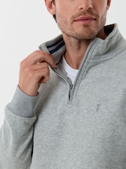 Grau/Schwarz - Saltwell Sweatshirt mit Viertelreißverschluss - Bild 5 von 5