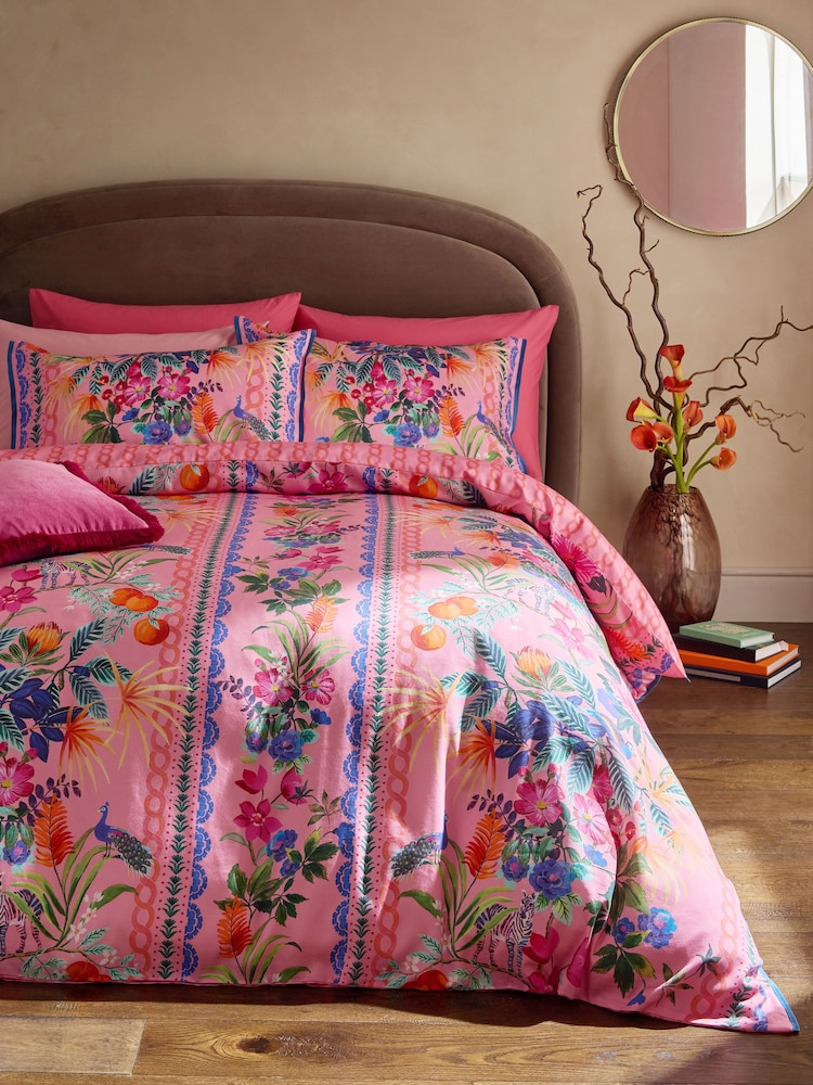 Rio Floral 200TC Cotton Duvet Cover and Pillowcase Set - 5න් 1 වන රූපය