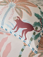 Multi Monkey Palm Trees Cotton Reversible Duvet Cover and Pillowcase Set - Image 4 of 4