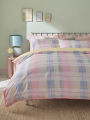 Multicolour Cotton Summer Sorbet Check Duvet Cover and Pillowcase Set - Image 1 of 3