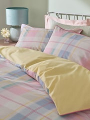 Multicolour Cotton Summer Sorbet Check Duvet Cover and Pillowcase Set - Image 2 of 3