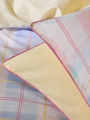 Multicolour Cotton Summer Sorbet Check Duvet Cover and Pillowcase Set - Image 3 of 3