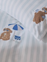 Blue Cotton Tufted Hamish at the Beach Duvet Cover and Pillowcase Set - Image 3 of 4