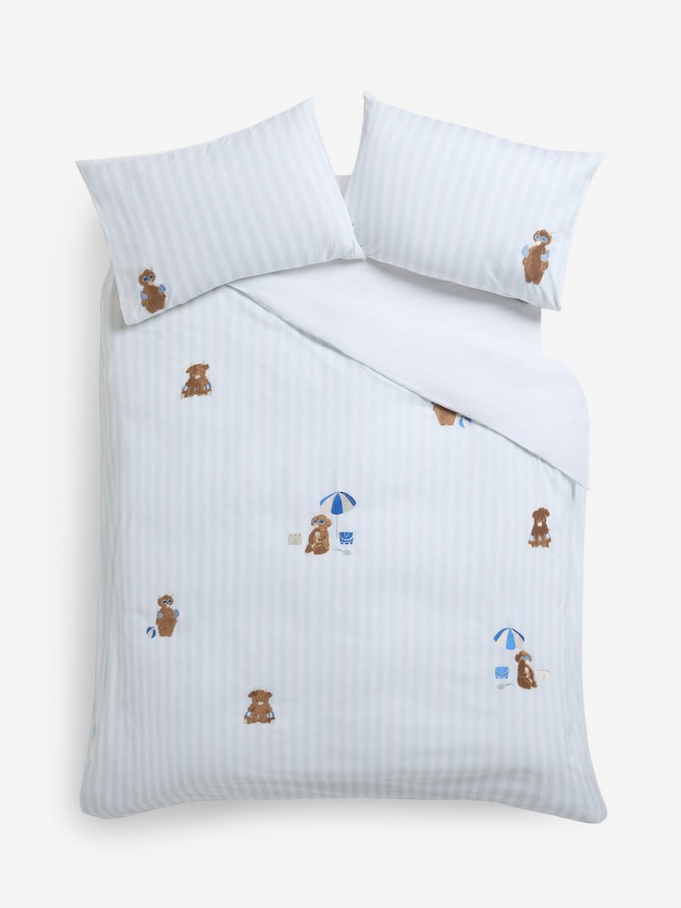 Blue Cotton Tufted Hamish at the Beach Duvet Cover and Pillowcase Set - Image 4 of 4 Blue Cotton Tufted Hamish at the Beach Duvet Cover and Pillowcase Set - Image 4 of 4