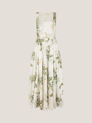 Monsoon Cream Sicily Fit and Flare Midi Dress - Image 1 of 1