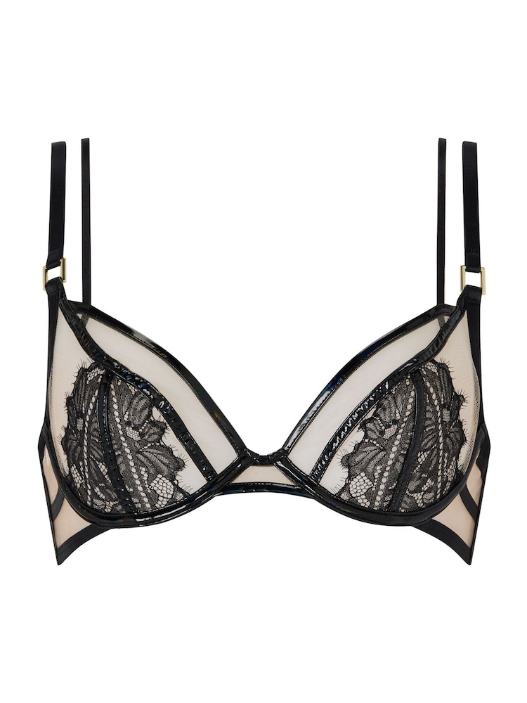 Ann Summers Black Sultry Siren Non Padded Plunge Bra - Image 6 of 6