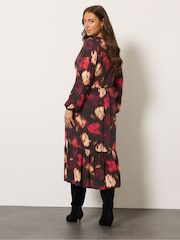 Evans Blurred Floral Black Dress - صورة 3 من 5