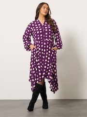 Evans Purple Pink Hanky Hem Dress - Image 1 of 5