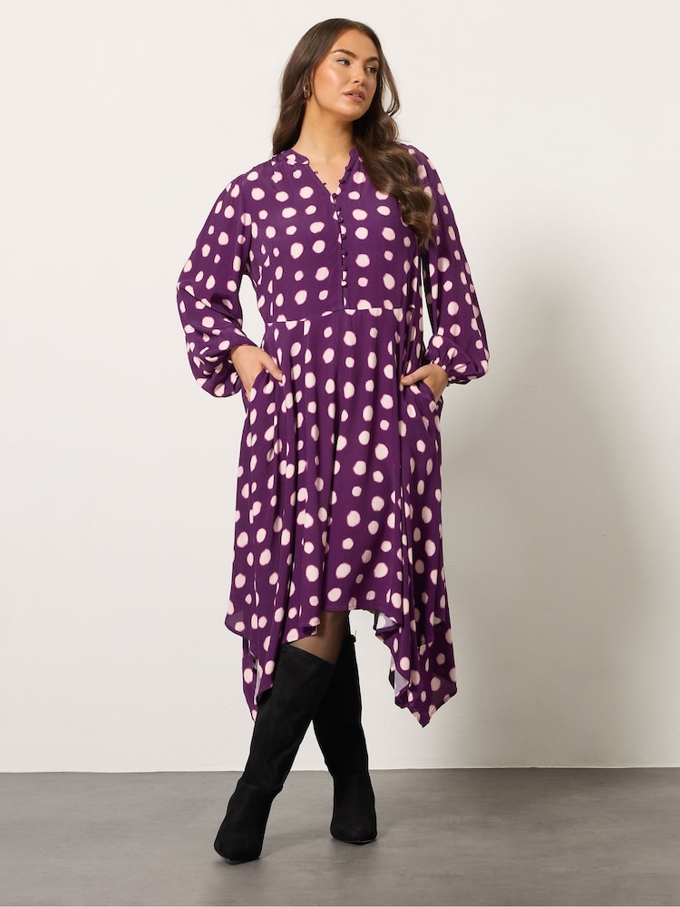 Evans Purple Pink Hanky Hem Dress - Image 1 of 5 Evans Purple Pink Hanky Hem Dress - Image 1 of 5