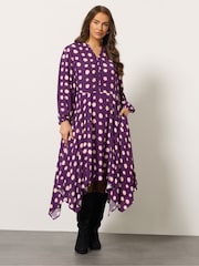 Evans Purple Pink Hanky Hem Dress - Image 2 of 5