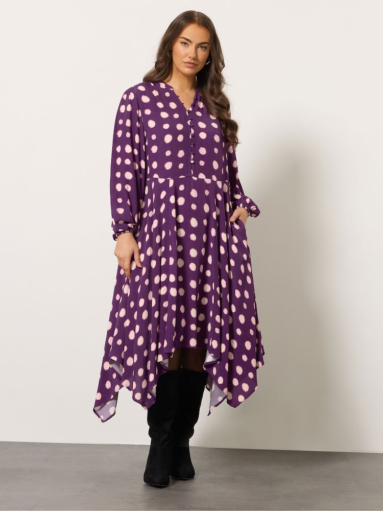 Evans Purple Pink Hanky Hem Dress - Image 2 of 5 Evans Purple Pink Hanky Hem Dress - Image 2 of 5