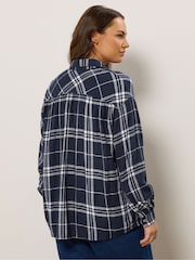 Evans Blue Embellished Check Shirt - Image 4 of 6
