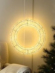 Festive Warm White 50cm Dewdrop Led Wreath Light - Image 1 of 1