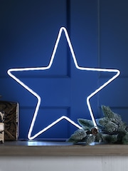 Festive White 40cm Neon Flex Rgb Star On Stand Decoration Star - Image 1 of 4