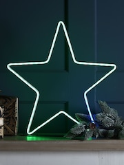Festive White 40cm Neon Flex Rgb Star On Stand Decoration Star - Image 4 of 4