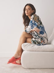 Peach Pink Towelling Slider Slippers - Image 3 of 9