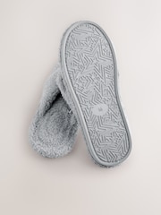 Серый - Тапочки с ремешком между пальцами из букле - Изображение 6 8
