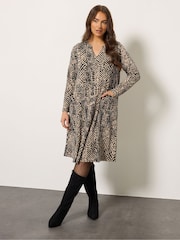 Evans Printed Pocket Black Dress - Bild 2 von 5