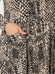Evans Printed Pocket Black Dress - Bild 4 von 5