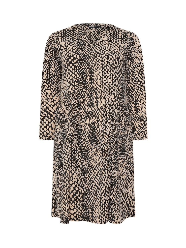 Evans Printed Pocket Black Dress - Bild 5 von 5