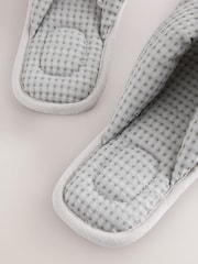 رمادي - Waffle Knit Slider Slippers - صورة 5 من 5