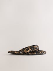 Leopard Padded Toe Thong Slippers - Image 6 of 8