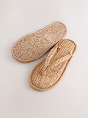 Tan Brown Plait Toe Thong Slippers - Image 5 of 7